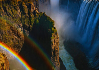 Rainbow over Victoria Falls with Fellengtours